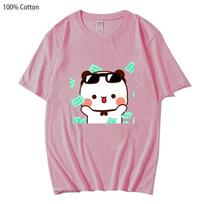 Women's Cute Bubu and dudu Is So Rich Millionaire T-Shirts for Women Couple clothes Cotton Tops Panda Bear Tees S