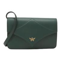 MCM Diamond Aw24 Klasikinis lauro lapo logotipas Odinė vokelio formos peties rankinė per kūną Moteriškos rankinės Žalia MWREAAK07G0001 Basic Set (Bag+Dust Bag)