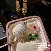Gėlės Žydėjimas Sodriai Rožinė Papūgos Brangakmenio Sagė, Gražus Smūgis, Padengta 18K Auksu, Princesės Rožinė Gėlės Magpie Cirkonio Sagė