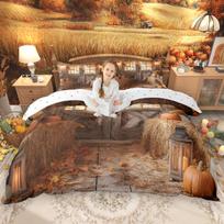 Comforter Homewish Autumn Pumpkin 2Pcs/3Pcs For Kids Happy Halloween Bedding Set Harvest Thanksgiving Day Comforter (quilt)-EU Single(135*200cm)3pcs