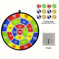 [12pcs Sticky Ball Dart] 12pcs Colorful Sticky Ball Dart Board Set|Vibrant Indoor/Outdoor Party Game,Foldable and Portable for Fun Family Interactions 13pcs
