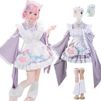 Sakuna Yuuki Cosplay VTuber Dress Maid [milky time] One-Piece Women's Japanese-Style violetinė