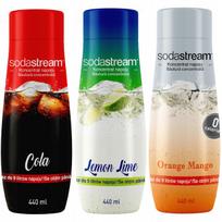 Set of 3 SodaStream concentrates Cola+Lemon-Lime+Orange-Mango