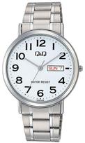 Analog Waterproof Watch with Date and Day Metal White [Citizen Q&Q] Display, Band, A202-204, Men's,