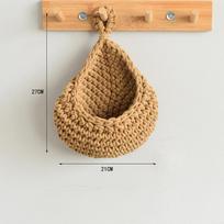 Water drop mesh pocket hand-woven bird's nest mesh cotton rope hemp rope crocheted fruit storage bag vegetable plant wall hanging pocket