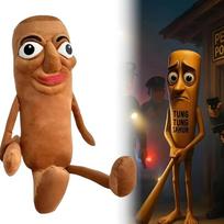 Tung Tung Sahur Wooden Man Plush Toy, Italian Brainrot Fluppy Model, with Rattle, 30 cm, Brown