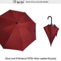 Beishila 10-Level Windproof Automatic Straight Umbrella vyno raudonos spalvos