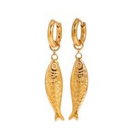 DIY Plated Fish Choker Exquisite Personalized Design Golden Fish Earrings Ocean Style Mini Goldfish Koi Neck Pendant for Gifts