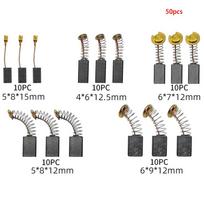 50pcs Carbon Brush Replacement Kit Fit For Drills Sanders Grinders & Motors Durable Motor Parts