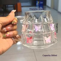 §Fairy Glass Mug Cup With Handle Elegant Transparent Coffee Cup Heat-Resistant Drinkware For Home Office Milk Tea 1PC