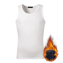 Fleece Lined Tank Top Vest Solid Color Sleeveless Ultra-Thick Windproof Underwear Warm Thermal Base Layer Undershirt 2XL