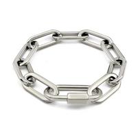 Fashion Shiny Stainless Steel Punk Link Chain Necklace Choker Unisex Screw Lock Clasp Handmade DIY Jewelry Accessory