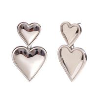 MamacitaSlay 316L Stainless Steel Mixed Color Heart Drop Earrings 18K Gold Plated Waterproof Jewelry For Women Everyday Wear