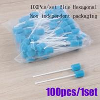 100/200pcs Disposable Oral Sponge Swabs With Stick Head Mouth Care Soft Sponge Tip Applicators for Dental Cleaning Cotton Swab
