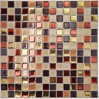 5/10pcs 3D Golden Mosaic Self-Adhesive Tile Stickers, Waterproof Oil-Resistant Backsplash for  Room Decor (as the picture,5pcs)