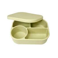 750ml Microwaveable Silicone Lunch Box Leak-Proof Food-Grade Divided Lunch Box High-temperature Resistant Fresh Keeping