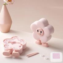 Cartoon Teeth Storage Box Flower Shape Drop Resistant Baby Teeth Keepsake Box with Tweezers Compartment Teeth Preservation Box