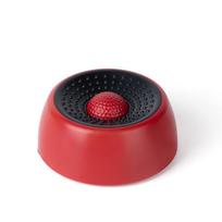 Plastic Slow Feeder Dog Bowl Food-Grade Non-Slip Pet Feeding Bowl Anti-Choking with Rolling Ball Dog Treat Bowl Puppy Training raudona