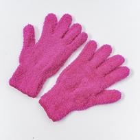 1 Pair Super Soft Microfiber Cleaning Gloves Comfortable Solid Color Work Gloves Absorbent Five Finger Dust Removal Gloves