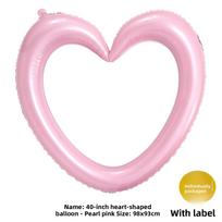 40-Inch Hollow Heart Aluminum Foil Balloon Frame Birthday Valentine's Day Children's Party Decoration Proposal Photo Shoot
