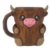 Reusable Highland Cow Ice Pint Holder with Snack Drawer & Handle 3D Printed Ice Cream Pint Containers Highland Cow Lovers Gifts