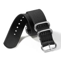 Aukščiausios kokybės nailoninis laikrodžio dirželis Briaunotas dirželis 18mm 20mm 22mm 24mm Karinio tipo balistinis audinys Pakeičiamas laikrodžio dirželis Armijos žalias Juodas Dirželiai 20mm juoda