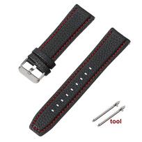 Lychee Pattern Watch Strap 20mm 22mm Quick Release Wristband for Samsung Galaxy Watch 3 Active2 40 44mm Huawei Watch Gt 2 Bands 20mm
