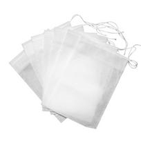 100Pcs Drawstring Disposable Coffee Pouches Multi-size Drawable Tea Filter Bags with String Large DIY Tea Infuser Party Supply (White,10-12cm) balta