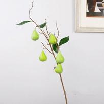 Creative 5 Heads Artificial Fig Branch with Leaves Plastic Fig Tree Branch Exquisite Real Touch Flower Arrangement Outdoor Decor