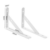 2Pcs Heavy Duty Floating Shelf Tripod Brackets - Screw-Free Wall Mount Angle Joint Shelves in Black & White for Decor (as the picture,8 inch)