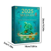 Christmas Advent Toy 2025 2D Flat Acrylic Tree Ornament 24 Days Sea-themed Pendant Countdown Calendar for Women Boys Girls Youth 24pcs mėlyna