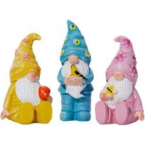 Garden Display Gray,Colorful Resin Gnome Statue Colorful Resin Gnome Figures Garden Statue Outdoor-safe Intricate Design