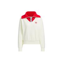 (WMNS) adidas Originals x Feifei RUAN Crewneck Zip Up Sweatshirt Asia Sizing 'White Red' Women's JE1606 S