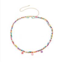Colorful Rice Bead Flower Waist Jewelry Bikini Waist Link Bohemian Waist Chain Women Belly Chain įvairiaspalvis