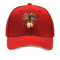 UnisexS Hats with Sunset Palm Tree Prints Casual for Unisex Stylish Hats That Are Adjustable Suitable  Sandwich Baseball Cap One Size