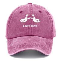 Retro goose print baseball cap with casual style dad hat suitable for Unisexs wornout duck patterned sports hat Adjustable