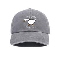 Big Goose Printed Baseball Hat for Unisex and Women Small Fresh Soft Top Duck Tongue Hat Sunshade Hat Outdoor Sunscreen Adjustable
