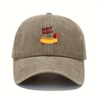Fun Hot Dog Printed Baseball Hat Sunshade Leisure Sports Outdoor Headwear Fun Pattern Design Adjustable