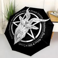 Goat Head Pentagram Sticker-Occult Symbol Decal for Cars,Laptops,or Any Smooth SurfaceUmbrella with Cute Design,Portable 3-Fold Compact Umbr