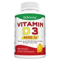 Vitaminas D3 (Cholekalciferolis) 4000 TV Maisto papildas, 120 kapsulių buteliuke 120 Capsules