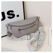 Women's Waist Bag Multi-pocket Street Fanny Pack PU Leather Chest Bag Fashi Wide Strap Crossbody Bag Retro Solid Shoulder Bags