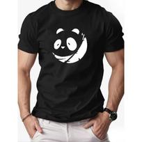 European sizes Men's Bright Yellow Smiling Panda Print T-Shirt - Summer Short Sleeve Round Neck Casual Tee with Cute White Panda Face S juoda