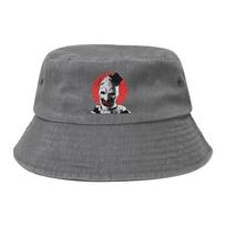 Unique The Terrifier Screenprint Smile Art the Clown Bucket Hat Unisex Lightweight Outdoor  Fishing Caps Spring Headwear One Size