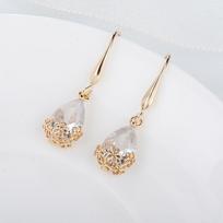 Elegant Plum Blossom Zirconia Water Drop Earrings
