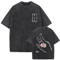 benber Manga Chainsaw Man Graphic TShirt Hayakawa Aki Print Vintage Washed Tshirt Cotton Oversized Tee Streetwear Female Male M