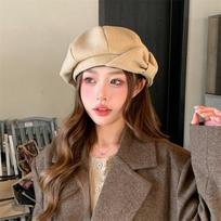 Bow Design Beret Hat Show Face Small Octagonal Hat High Quality Winter Caps