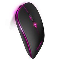 Silent Wireless Mouse [Ultra-Thin Silent Design] 3-Level DPI & 7-Color LED Power Saving Wireless Mouse High Sensitivity Lightweight Compact