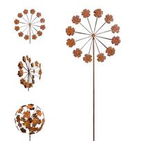 Vintage Style Metal Lawn Dandelion Garden Stake Outdoor Yard Decoration Rustic Weathered Metal Flower Plant Stake