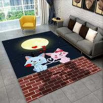 3D Cute Cat Cartoon Area Rug,Carpet Rug for Home Living Room Bedroom Sofa Kitchen Doormat Decoration,Kid Play Non-slip Floor Mat 40x60cm 16x24 inch