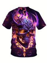 Halloween Grim Reaper Skeleton Skull 3D Print T-shirt Horror Costume Unisex M